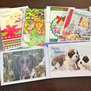 Set of Eleven Vintage Puppy Dogs Christmas Cards Assorted